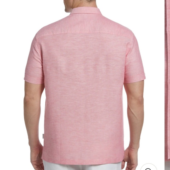 Cubavera Men's Pink Short Sleeve Button Down Shirt - Picture 3 of 15